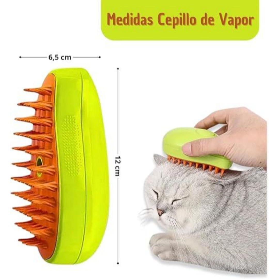 🐾 Cepillo de vapor 3 en 1 para Mascotas