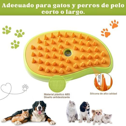 🐾 Cepillo de vapor 3 en 1 para Mascotas