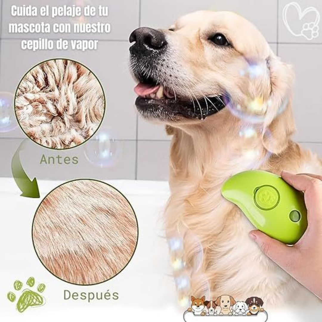 🐾 Cepillo de vapor 3 en 1 para Mascotas
