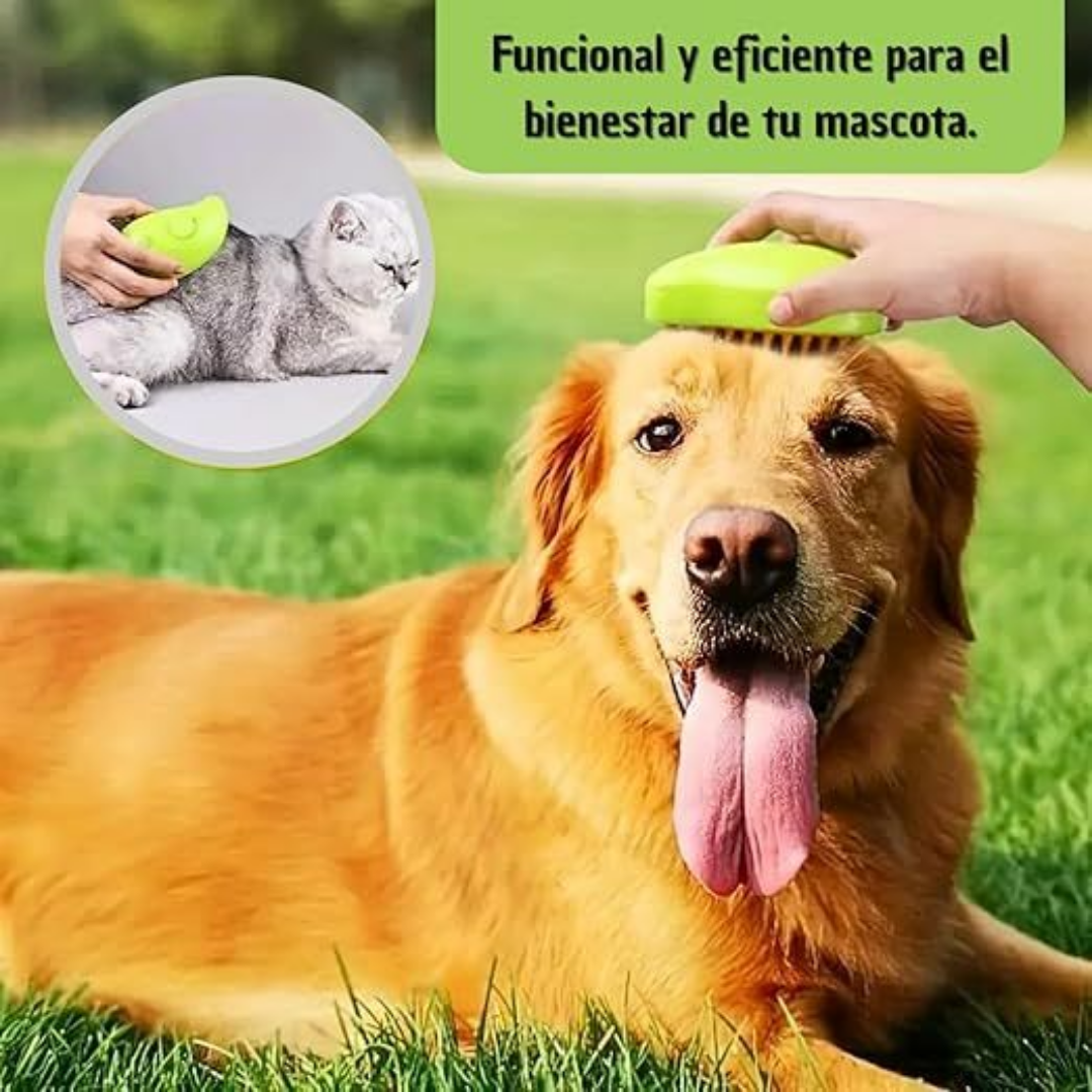 🐾 Cepillo de vapor 3 en 1 para Mascotas